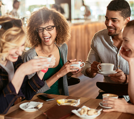 people drinking coffee